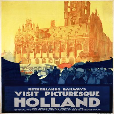 Visit Holland Netherlands Poster Reproduction / Format 50 x 70 cm Paper 300 g HD Digital File Can be Visit Us (Shop: Display.FR)