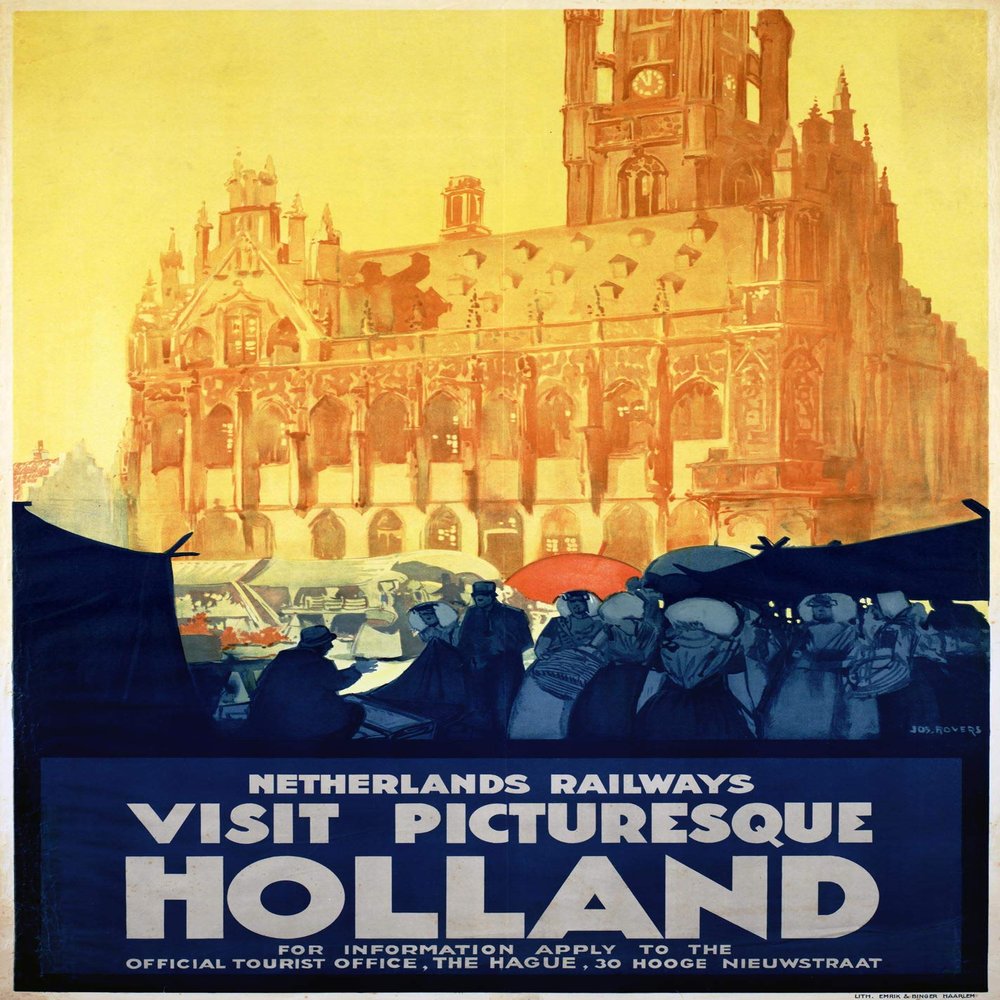 Visit Holland Netherlands Poster Reproduction / Format 50 x 70 cm Paper 300 g HD Digital File Can be Visit Us (Shop: Display.FR)
