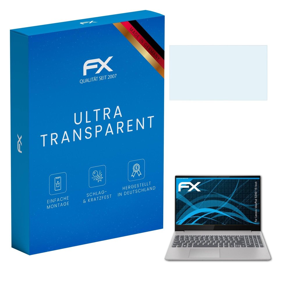 atFoliX Screen Protection Film compatible with Lenovo Idea Pad S340 15 Inch Screen Protector, ultra-clear FX Protective Film (2X)