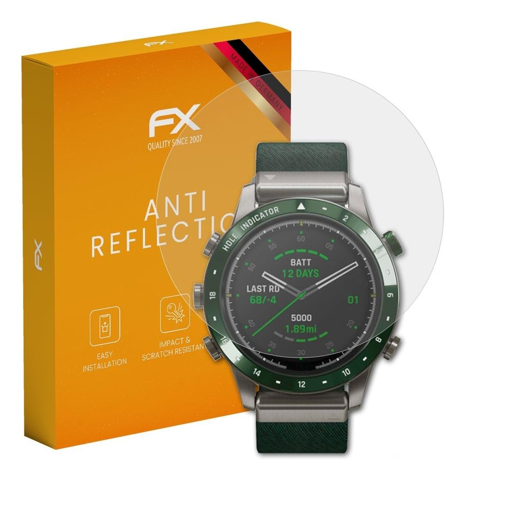 atFoliX Screen Protector compatible with Garmin Marq Golfer Screen Protection Film, anti-reflective and shock-absorbing FX Protector Film (3X)