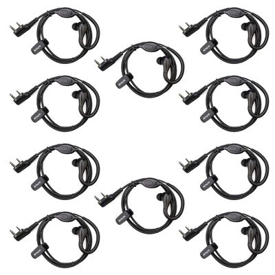 Retevis Walkie Talkie Earpiece with Mic, in-Ear Earhook, 2 Pin, for RT22 RT68 RT21 H-777 H777S RT27 RT85 RB68, Compatible with pxton Arcshell Kenwood Two Way Radio, Earpiece for Walkie-Talkie(10 Pack)