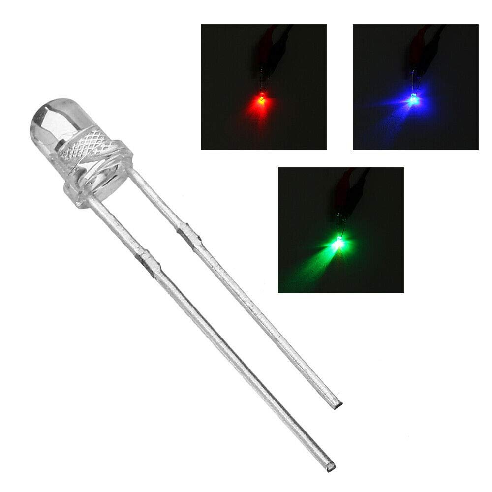 Electronic Components 100Pcs F3 3mm Fast Flash RGB Rainbow Multi Color Light Emitting Diode Round LED