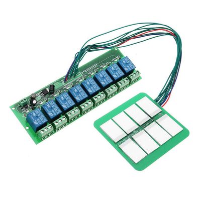 Electronic Components 12V 8 Channels Capacitive Touch Switch Module with Relay and Self-Locking Interl