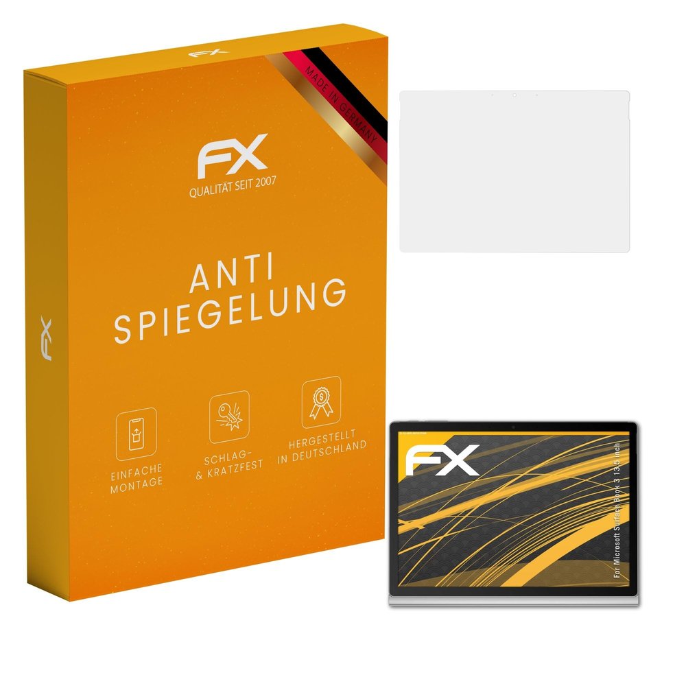 atFoliX Screen Protector compatible with Microsoft Surface Book 3 13,5 inch Screen Protection Film, anti-reflective and shock-absorbing FX Protector Film (2X)