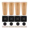 szzijia 4Pcs Wood Color Furniture Sofa Solid Wood Feet (Straight Feet) for Sofas, Cabinets, Tables, Bed Legs (12cm) view 1