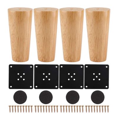 szzijia 4Pcs Wood Color Furniture Sofa Solid Wood Feet (Straight Feet) for Sofas, Cabinets, Tables, Bed Legs (6cm)