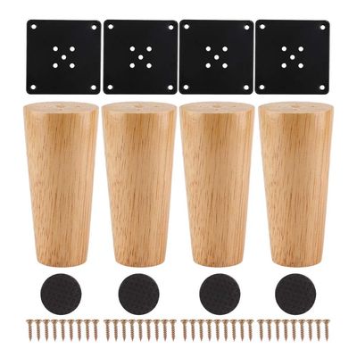 szzijia 4Pcs Wood Color Furniture Sofa Solid Wood Feet (Straight Feet) for Sofas, Cabinets, Tables, Bed Legs (8cm)