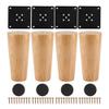 szzijia 4Pcs Wood Color Furniture Sofa Solid Wood Feet (Straight Feet) for Sofas, Cabinets, Tables, Bed Legs (8cm) view 1
