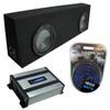 Harmony Audio Compatible with Universal Regular Cab Truck HA-R124 Dual 12" Loaded Sub Box Enclosure with HA-A400.1 Amplifier view 1