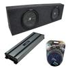 Harmony Audio HA-A1500.1 Universal Stereo Class D Mono 3000W Sub Amp, 43CWR102 10" CompR CWR10 Series 400W RMS 2 Ohm DVC Car Sub and 210TRUCK Dual 10" Regular Standard Cab Truck Sub Box 5/8" MDF -Gray view 1