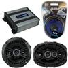 Harmony Audio HA-A400.4 for Dodge Challenger 2008-2014 Alloy 4 Channel 800W Speaker Sub Amp, 43DSC69304 6"x9" DS Series 70W RMS 3 Way 4-Ohm Coaxial Speakers and 43DSC504 5.25" 35W RMS 4 Ohm Speakers view 1