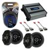 Harmony Audio HA-A400.4 Compatible with Honda Civic 1986-1991 4-Channel 800W Full Range Speaker/Sub Amplifier, 43DSC6504 DS Series 50W RMS 4 Ohm Coaxial Car Speakers and HA-AK8 8 Gauge 900W Amp Kit view 1