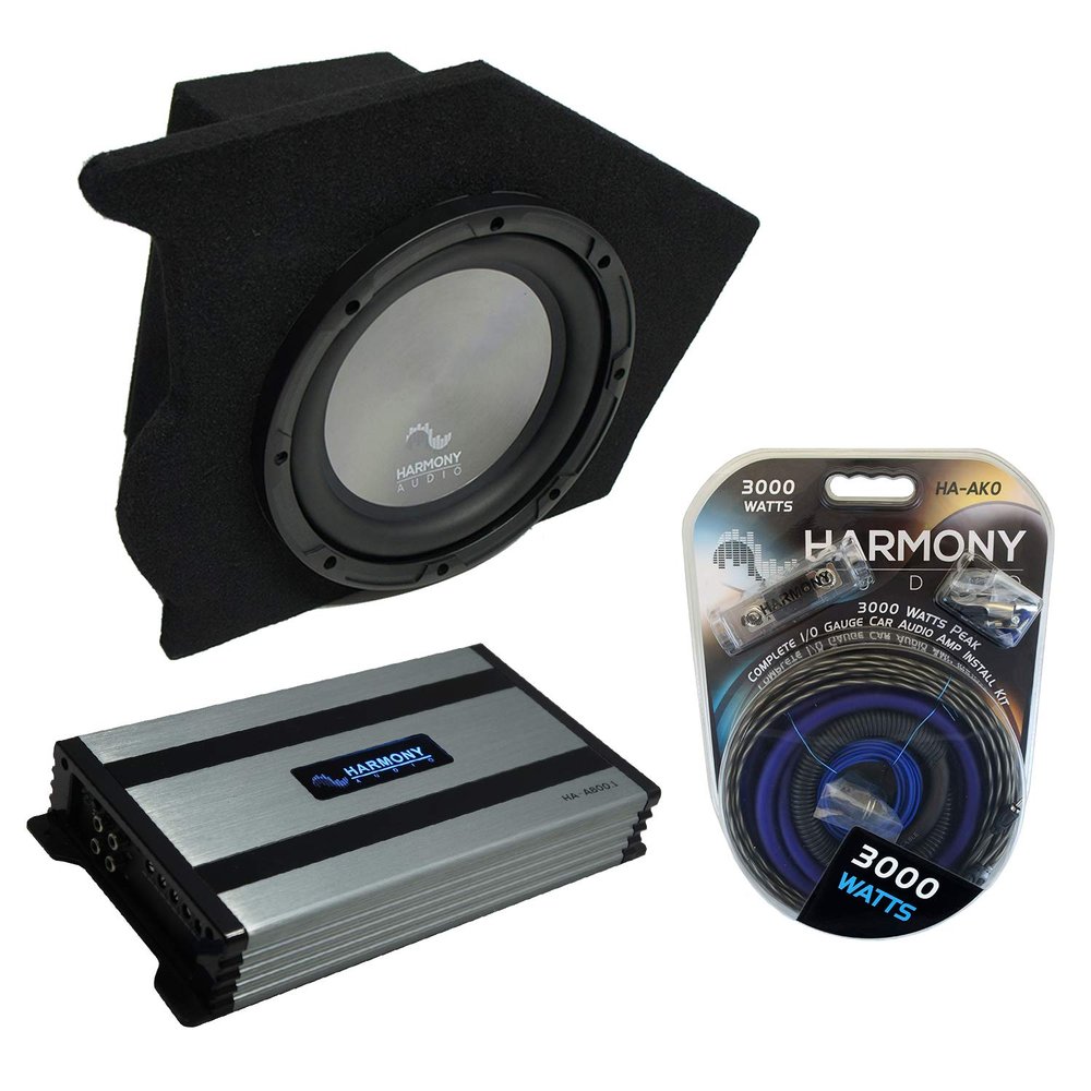 Harmony Audio Compatible with 1993-2002 Chevy Camaro Coupe Driver Side 10" Harmony Bundle A102 Sub Box & HA-A800.1