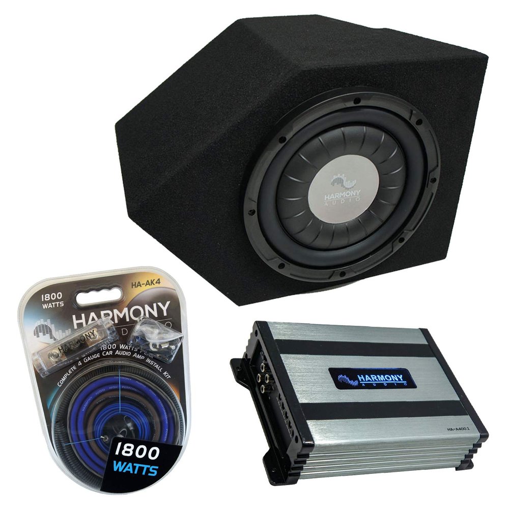 Harmony Audio Compatible with 1993-2002 Chevy Camaro Coupe Passenger Side 10" Harmony Bundle F104 Sub Box & HA-A400.1