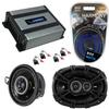Harmony Audio HA-A400.4 for Cadillac Cimarron 82-88 Alloy 4 Channel 800W Speaker Sub Amp, 43DSC69304 6"x9" DS Series 70W RMS 3 Way 4-Ohm Coaxial Speakers and 43DSC3504 3.5" 15W RMS 4 Ohm Speakers view 1