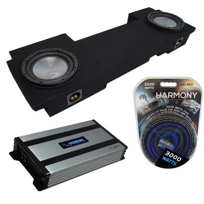 Harmony Audio (2 HA-A102 Subwoofer Dual 10" Sub Box Bundle HA-A800.1 Amp Compatible with 2002-2013 Chevy Avalanche Underseat
