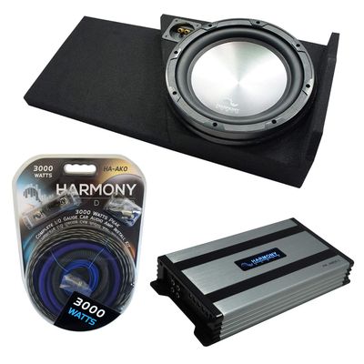 Harmony Audio HA-A122 Subwoofer Single 12" Sub Box Bundle HA-A800.1 Amp Compatible with 2014-2018 Chevy Silverado Double Cab