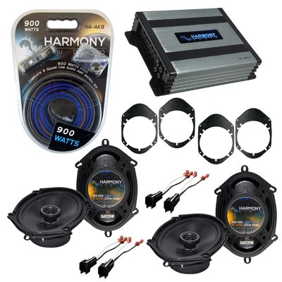 Harmony Audio Compatible with Ford Taurus 2000-2007 Factory Speaker Replacement Harmony Bundle (2) R68 & HA-A400.4 Amp
