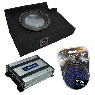 Harmony Audio HA-R124 Subwoofer Single 12" Sub Box Bundle HA-A400.1 Amp Compatible with 1999-2006 GMC Sierra Extended Cab Truck