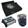 Harmony Audio HA-R124 Subwoofer Single 12" Sub Box Bundle HA-A400.1 Amp Compatible with 1999-2006 GMC Sierra Extended Cab Truck