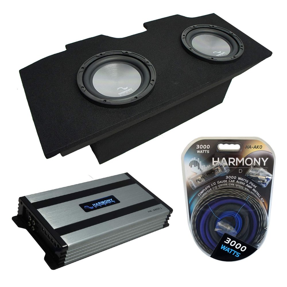 Harmony Audio Compatible with 1993-2002 Chevy Camaro Coupe Bundle A122 Dual 12" Sub Box Enclosure & HA-A800.1