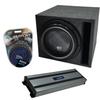 Harmony Audio Bundle HA-ML151 Loaded 15" Sub Slot Vented Sub Box Bundle with HA-A1500.1 Amp & Install Kit view 1