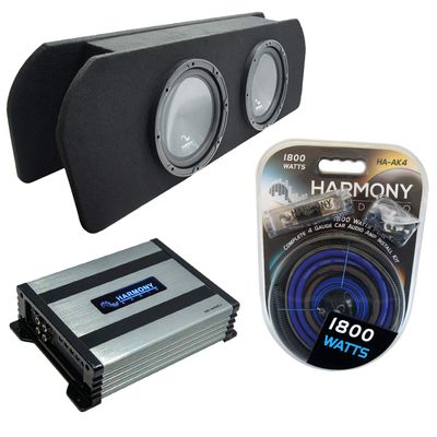 Harmony Audio Compatible with 2015-2023 Ford Mustang Coupe HA-R104 Dual 10" Loaded Custom Sub Box Enclosure with HA-A400.1 Amplifier