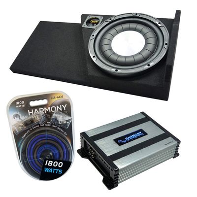 Harmony Audio HA-F124 Subwoofer Single 12" Sub Box Bundle HA-A400.1 Amp Compatible with 2014-2018 GMC Sierra Double Cab