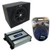 Harmony Audio Universal Car Stereo Rhino Coated Ported 10" Kicker Bundle Comp C10 Sub Box Enclosure & Harmony HA-A400.1 Amp view 1