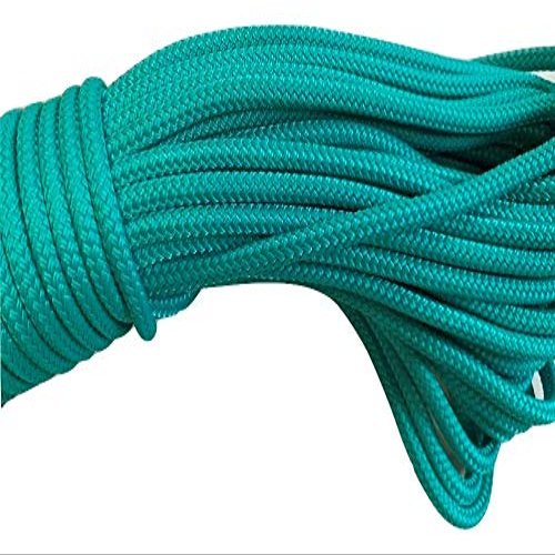 Double Braid Polyester Rope 1/4 Inch, Teal (100)
