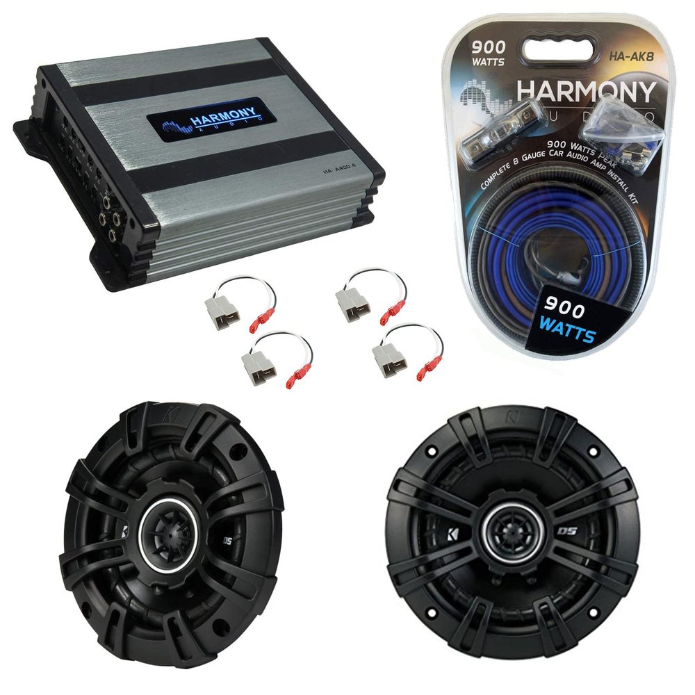 HA-A400.4 Compatible with Subaru GL DL 1981-1984 Alloy 4 Channel 800W Speaker Sub Amp, 43DSC404 4" DS Series 25W RMS 4 Ohm Coaxial Speakers and 43DSC504 5.25" 35W RMS 4 Ohm Coaxial Speakers