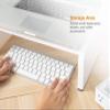 Bostitch Office Konnect Adjustable Monitor Stand Riser, 4 Height Adjustments, Built-In Cable Management, Rubber Feet - White view 2