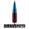 TRUE SPIKE 9 inch RED Blue TIP PENETRATOR Fat Bullet Antenna with Anti-Theft + Copper Coil in Heavy Gauge CNC Machined Billet Aluminum Short Compatible with Toyota Tundra view 1