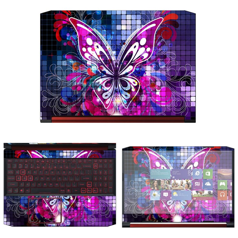 Decalrus - Protective Decal Butterfly Skin Sticker for Acer Nitro 5 AN515-54 (15.6" Screen) case Cover wrap ACnitro5_AN515-54-122