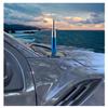 TRUE SPIKE 9 inch Blue Silver TIP PENETRATOR Fat Bullet Antenna with Anti-Theft + Copper Coil in Heavy Gauge CNC Machined Billet Aluminum Short Compatible with Dodge Ram 1500 2500 3500 view 2