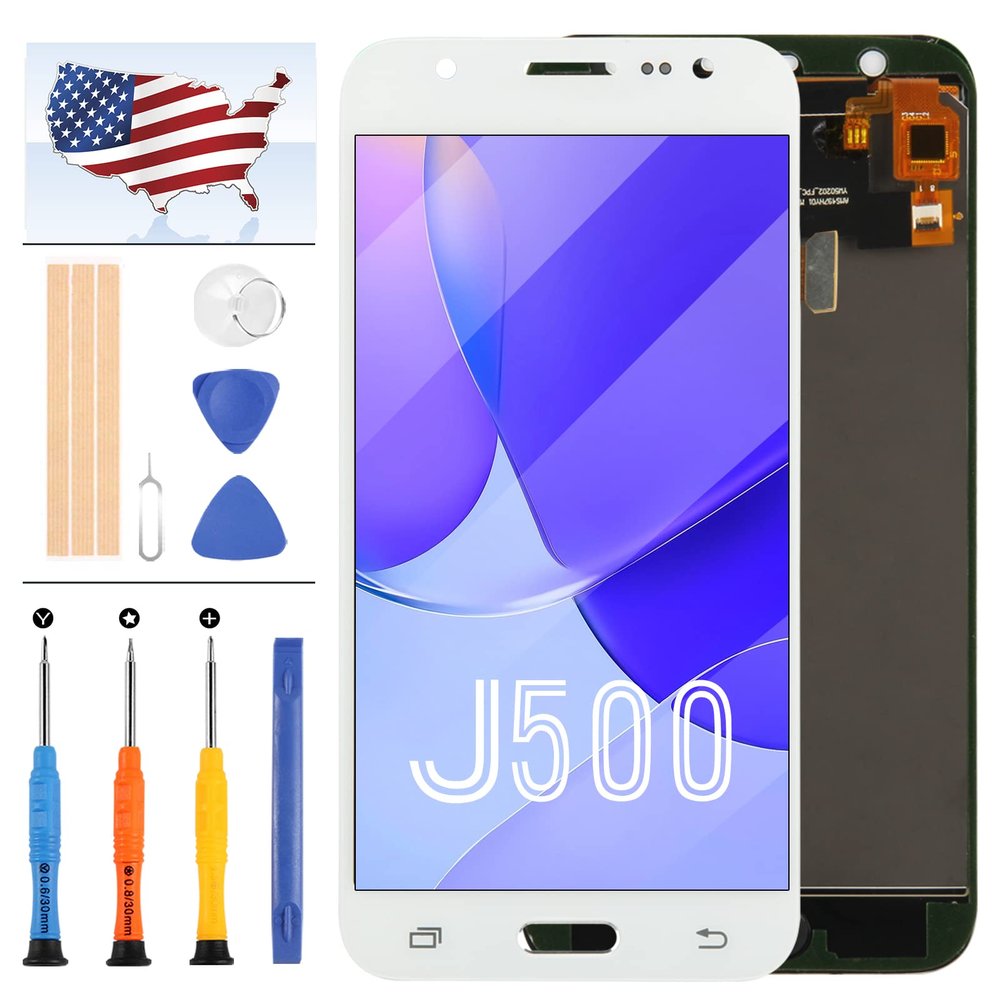 TFT for Samsung Galaxy J5 2015 J500 Screen Replacement J500F SM-J500F 500Y J500M LCD Display Parts Assembly Touch Sensor Digitizer Glass Lens Kit (TFT White)