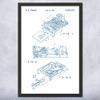 Framed Floppy Disk Drive Print, Computer Science Art, Programmer Gift, Disk Drive Art Print, Computer Lab Art Blue & White (8x10) view 1