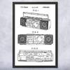 Framed Boombox Tape Player Print, Boombox Art, Radio Dj Gift, Music Art, Hip Hop Gift, Stereo Wall Art, Music Studio Art Black & White (12x16) view 1