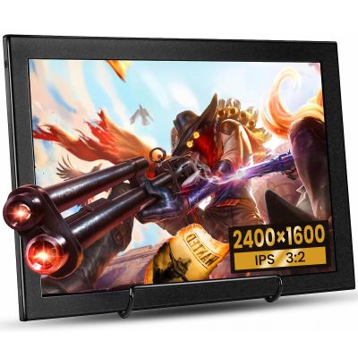 Eyoyo 12-inch 2K Portable Monitor, QHD 2400x1600 IPS Small HDMI VGA Display, Metal Build External Screen Second Monitor for Laptop PC Raspbery Pi PS5 Switch CCTV