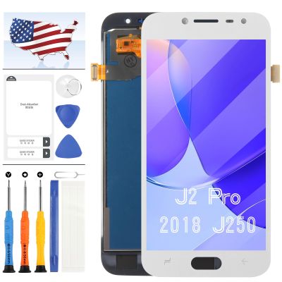 TFT for Samsung Galaxy J2 Pro 2018 Screen Replacement J250 J250G J250M J250F LCD Display Parts Assembly Touch Sensor Digitizer Glass Lens Kit (TFT White)