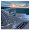 TRUE SPIKE 9 inch Blue RED TIP PENETRATOR Fat Bullet Antenna with Anti-Theft + Copper Coil in Heavy Gauge CNC Machined Billet Aluminum Short Compatible with Toyota FJ Cruiser view 2