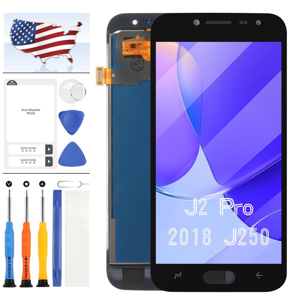 TFT for Samsung Galaxy J2 Pro 2018 Screen Replacement J250 J250G J250M J250F LCD Display Parts Assembly Touch Sensor Digitizer Glass Lens Kit (TFT Black)
