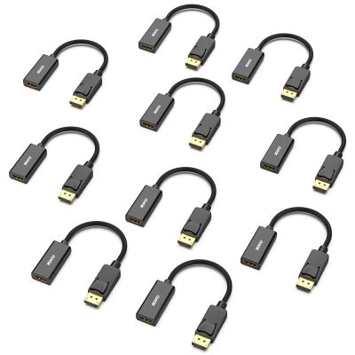 BENFEI DisplayPort to HDMI Adapter, 10 Pack Gold Plated DisplayPort/DP from Computer/Laptop to HDMI from Monitor/TV/Projector Converter (Not Bi-Directional, Not Compact with USB Port)