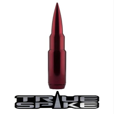 TRUE SPIKE 9 inch RED PENETRATOR Fat Bullet Antenna with Anti-Theft + Copper Coil in Heavy Gauge CNC Machined Billet Aluminum Short Compatible with Chevy Colorado GMC Canyon 2014 +