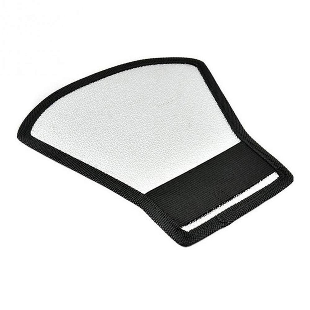 1 Piece Flash Diffuser Reflector Premium Two-Sided Silver/White Bend Bounce Flash Reflector Kit with Elastic Strap
