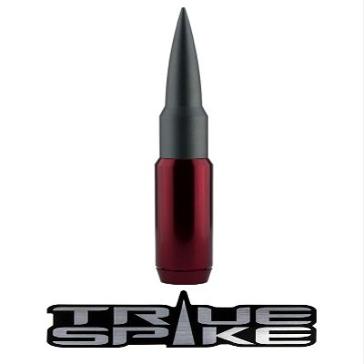 TRUE SPIKE 9 inch RED GUNMETAL TIP PENETRATOR FAT BULLET ANTENNA with ANTI-THEFT + COPPER COIL in Heavy Gauge CNC Machined Billet Aluminum Short Compatible with Jeep Wrangler JK JKU JL JLU