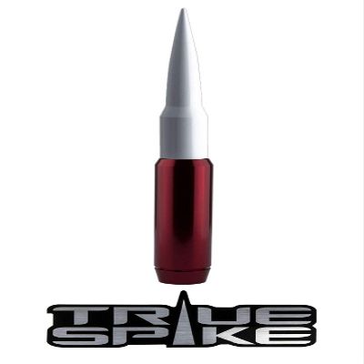 TRUE SPIKE 9 inch RED White TIP PENETRATOR Fat Bullet Antenna with Anti-Theft + Copper Coil Heavy Gauge Billet Aluminum Short Compatible with Harley Davidson Touring Models with Tour PAK (ONLY)