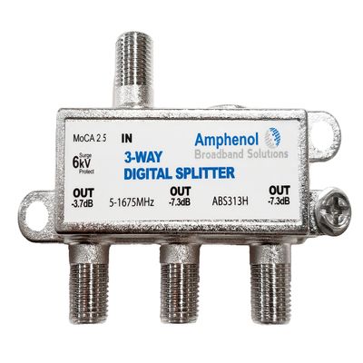 Amphenol 3-Way Digital Coaxial Splitter MoCA 2.5 ABS313H