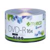 1200 Pack MyEco DVD-R 16X 4.7GB/120Min Silver Logo Top Write Once Blank Media Record Disc view 1