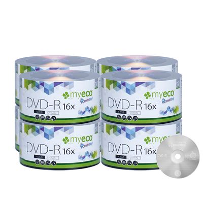 400 Pack MyEco DVD-R 16X 4.7GB/120Min Silver Logo Top Write Once Blank Media Record Disc